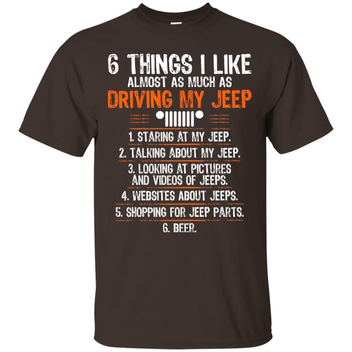 Funny Off Road Driving T-shirt 6 Things I Like Almost As Much As Dark Chocolate