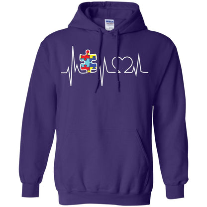 Autism Puzzle Heartbeat Autism Awareness Shirt Purple
