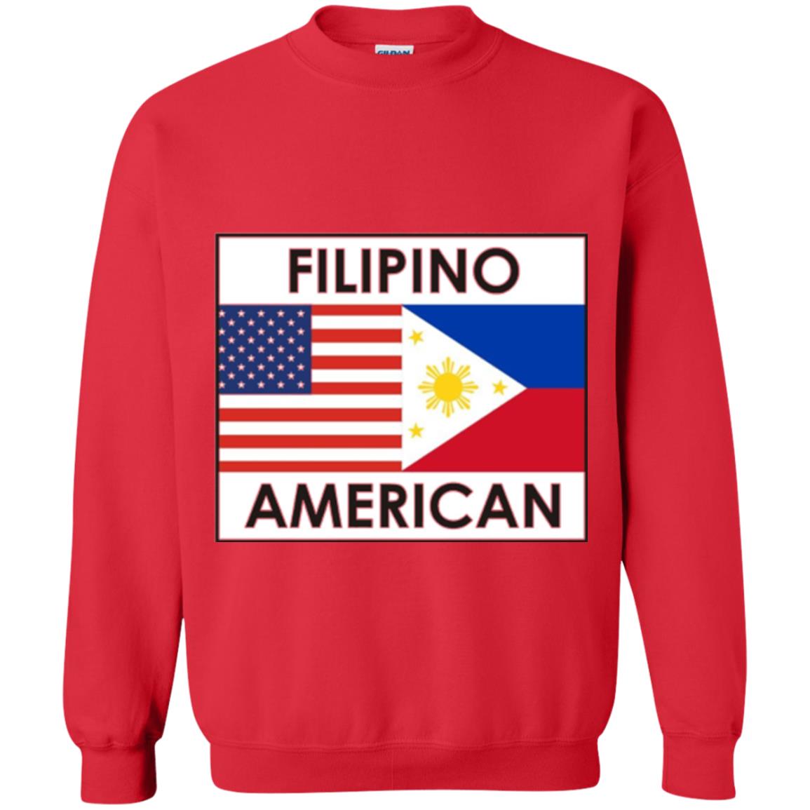 Filipino American T-shirt Philippines Usa Flags Red