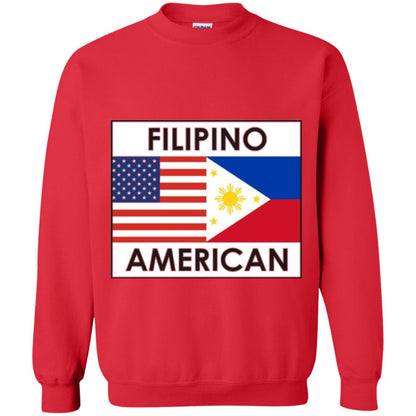 Filipino American T-shirt Philippines Usa Flags Red