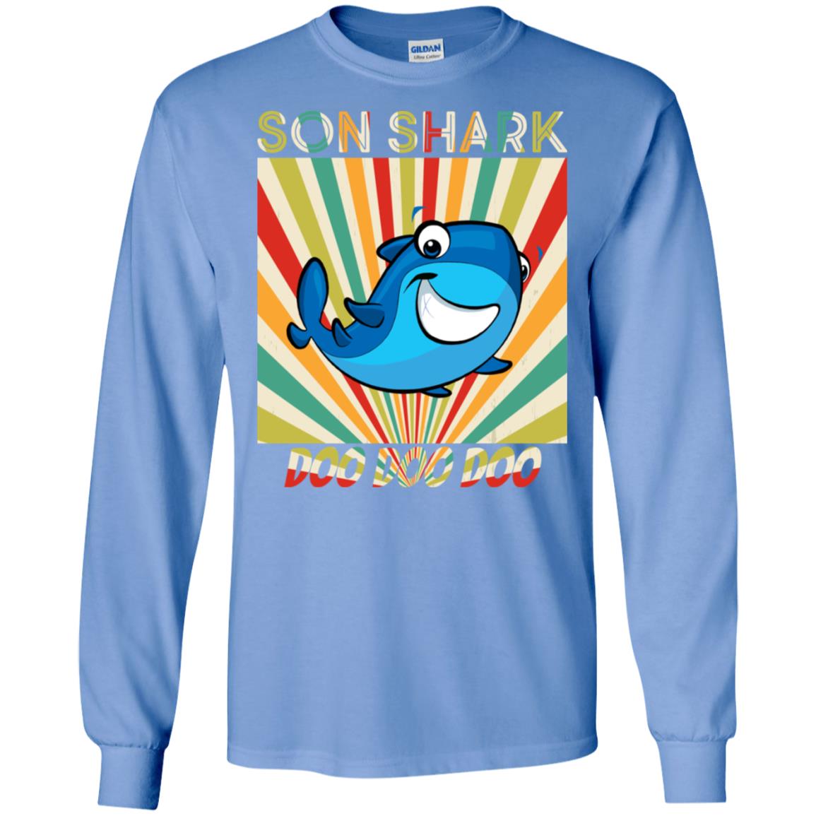 Son Shark Doo Doo Doo Family Shark Gift Shirt Carolina Blue