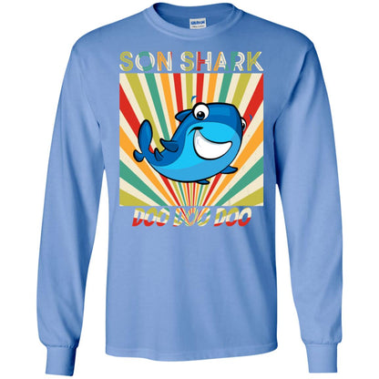 Son Shark Doo Doo Doo Family Shark Gift Shirt Carolina Blue