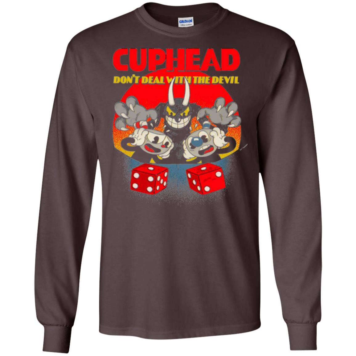 Gamer T-shirt Cuphead Don_t Deal With The Devil Dark Chocolate