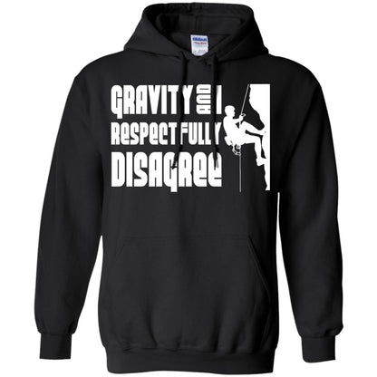 Funny Climbing T-shirt Gravity And I Disagree Black