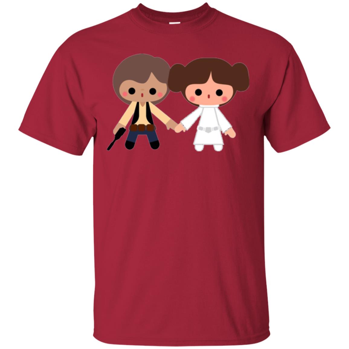 Cartoon T-shirt Han Solo Princess Leia Cardinal