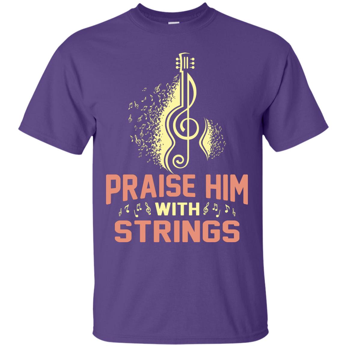 Praise Him With Strings Guitar Players T-shirt Purple