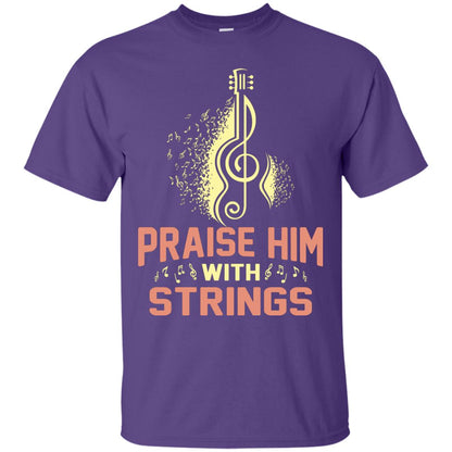 Praise Him With Strings Guitar Players T-shirt Purple