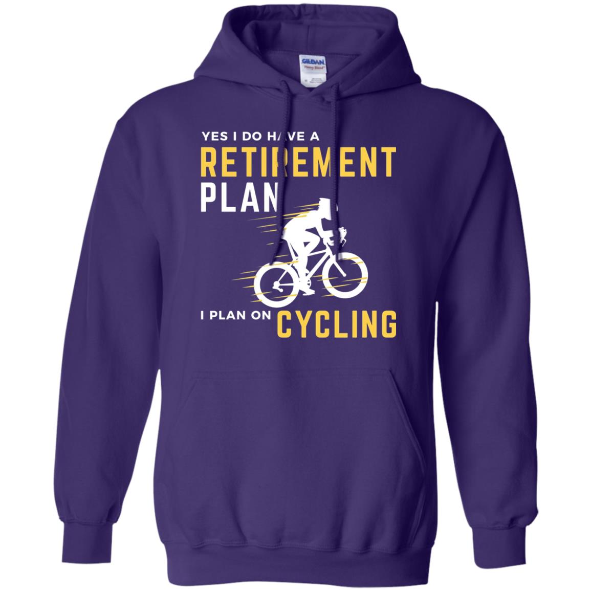 Funny Bicycle Cycling T-shirt Retirement Plan I Plan On Cycling Purple