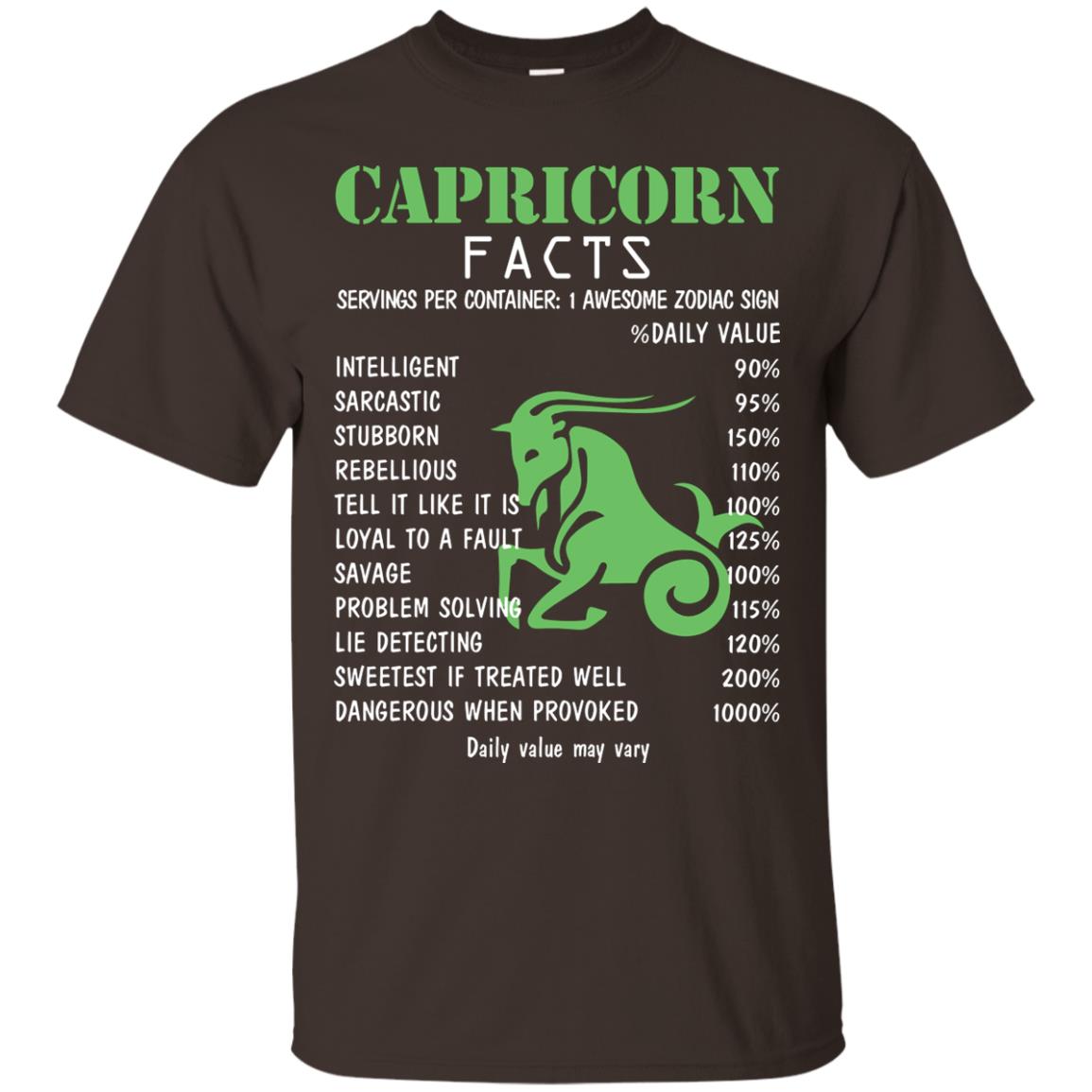 Capricorn Facts 1 Awesome Zodiac Sign Gift Shirt For Capricorn Horoscope Dark Chocolate