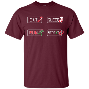 Christmas T-Shirt Eat Sleep Run Repeat