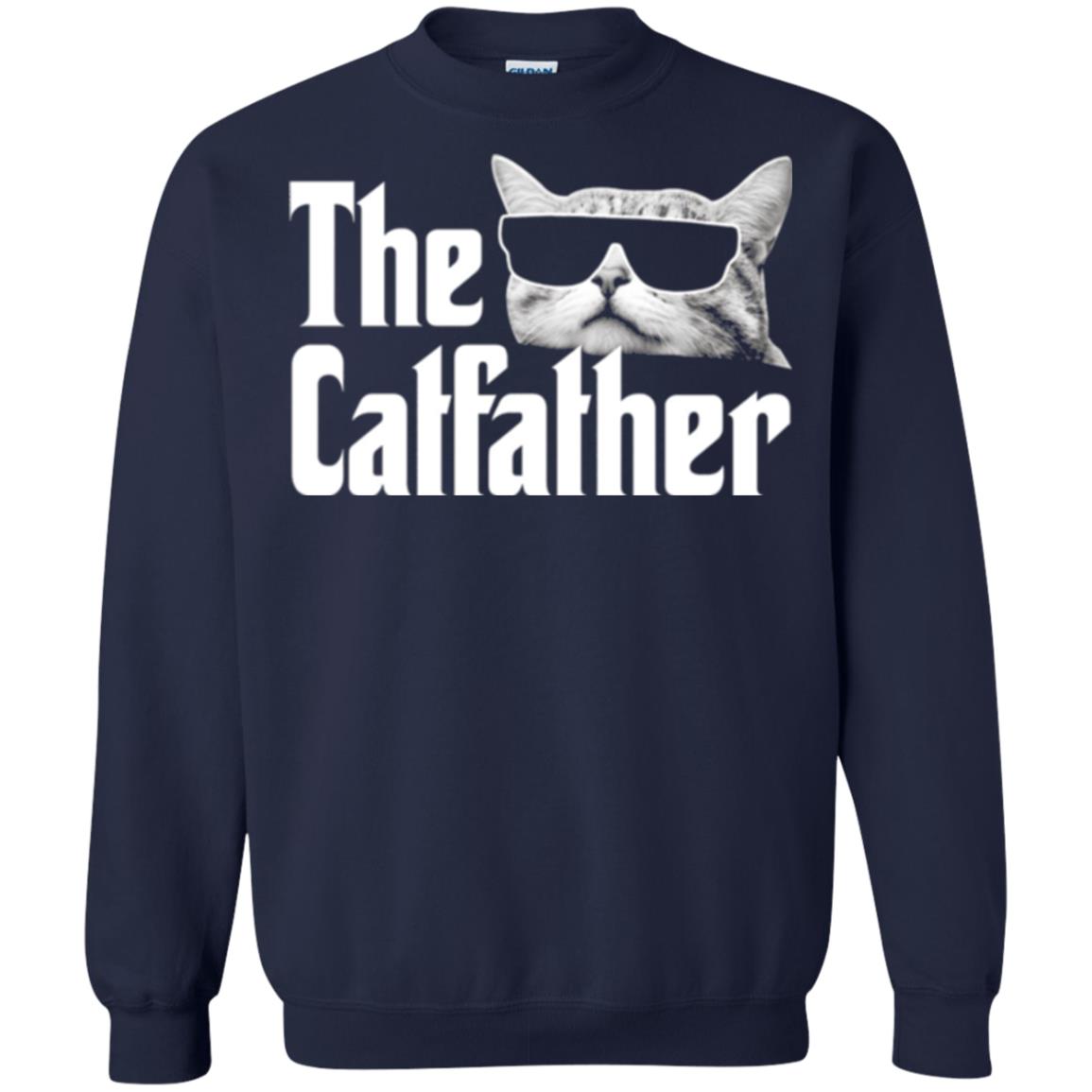 Funny Gift Shirt For Cat Daddy The Catfather T-shirt Navy