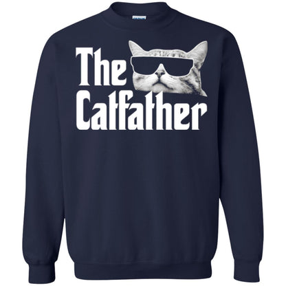 Funny Gift Shirt For Cat Daddy The Catfather T-shirt Navy
