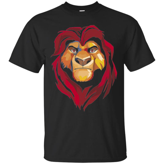 Cartoon Lover T-shirt Lion King Mufasa Geometrics Graphic Black