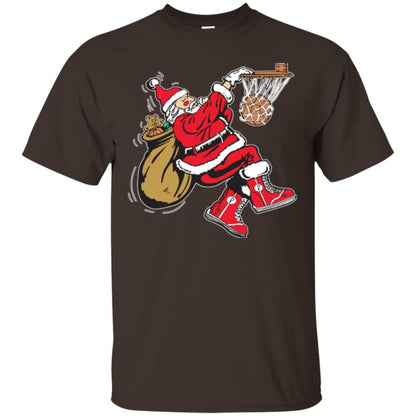 Christmas T-shirt Basketball Santa Claus Dark Chocolate
