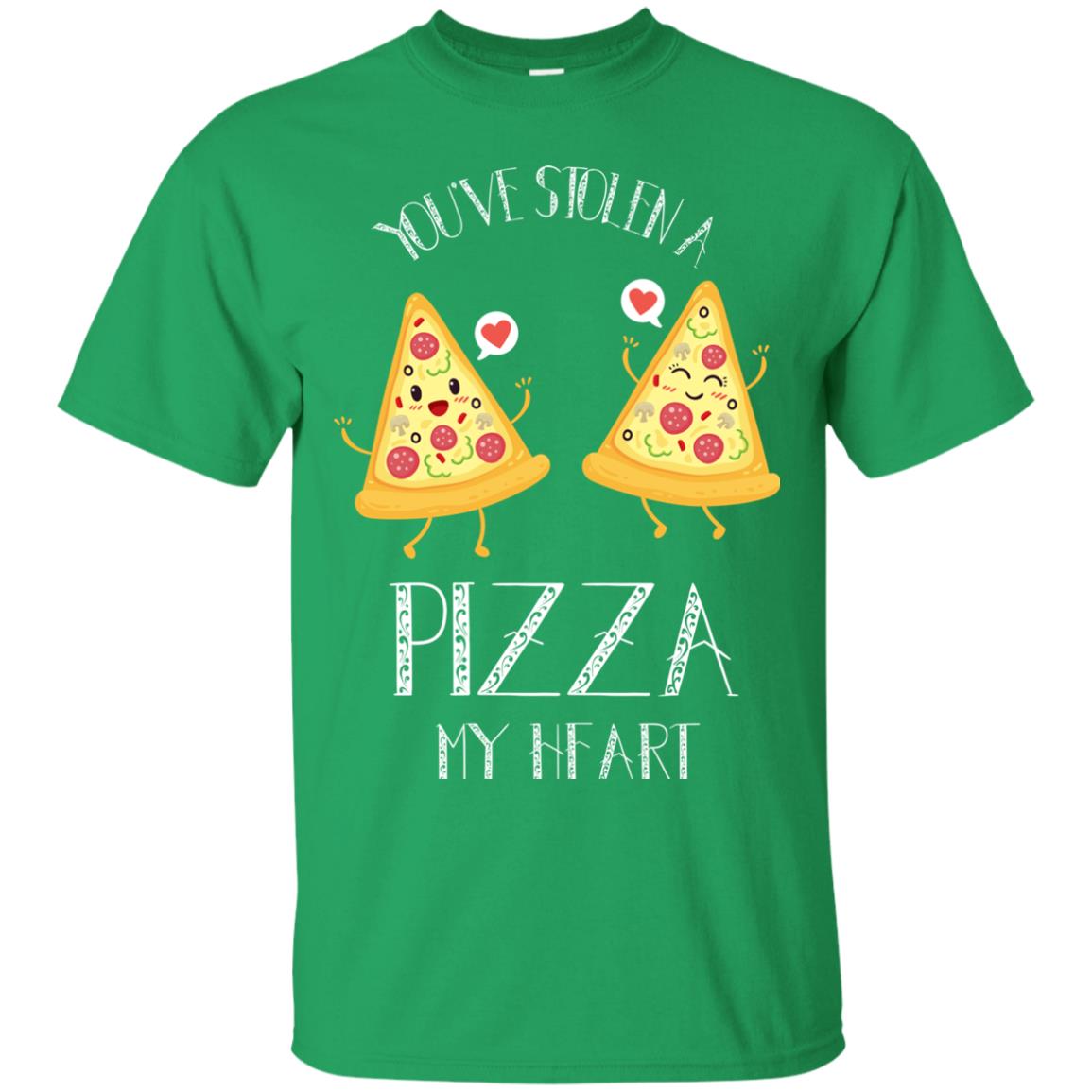 Pizza Lover T-shirt You've Stolen A Pizza My Heart Irish Green