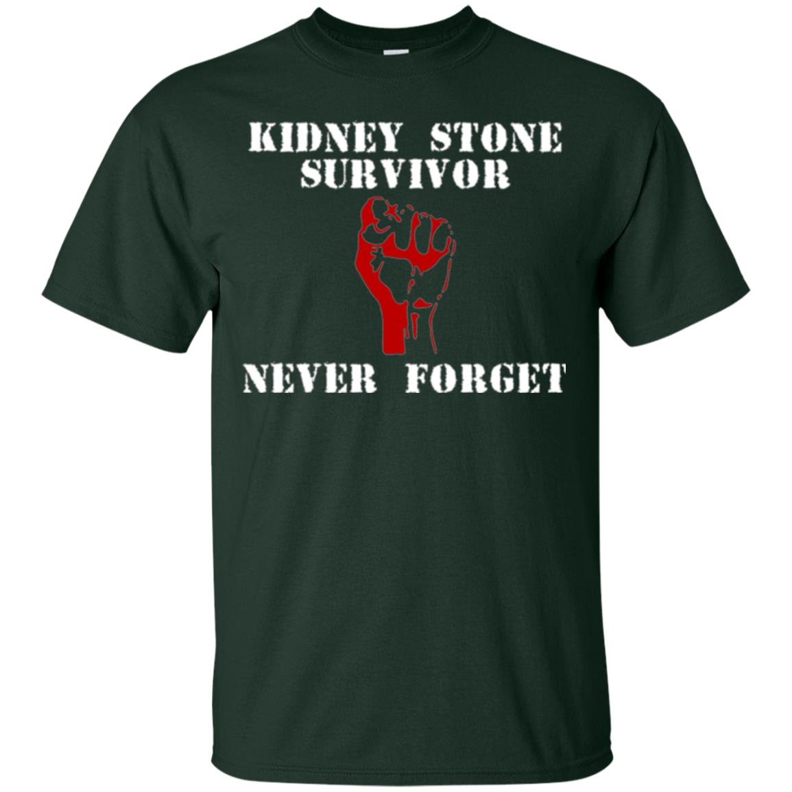 Kidney Stone Survivor Never Forget T-shirt Forest Green