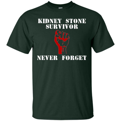 Kidney Stone Survivor Never Forget T-shirt Forest Green
