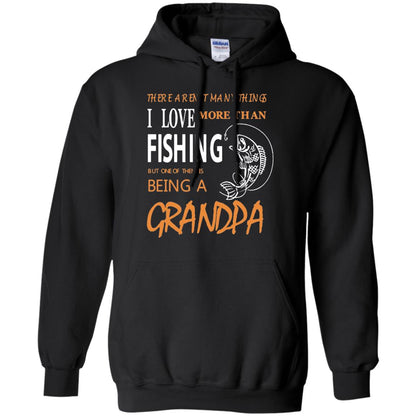 Fishing Buddy Fishing Grandpa T-shirt Love More Than Fishing Black