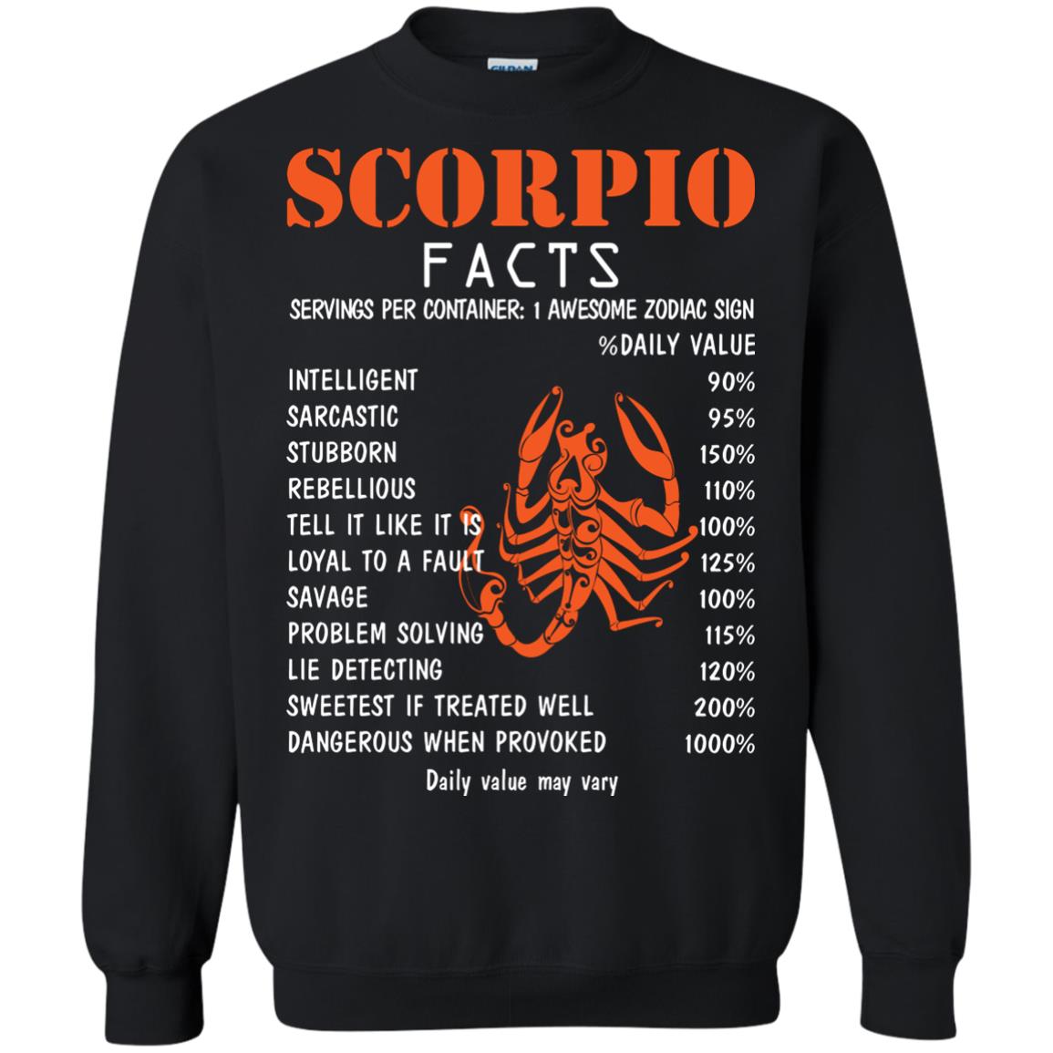 Scorpio Facts 1 Awesome Zodiac Sign Gift Shirt For Scorpio Horoscope Black