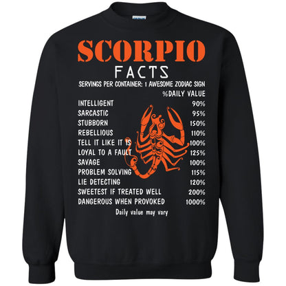 Scorpio Facts 1 Awesome Zodiac Sign Gift Shirt For Scorpio Horoscope Black