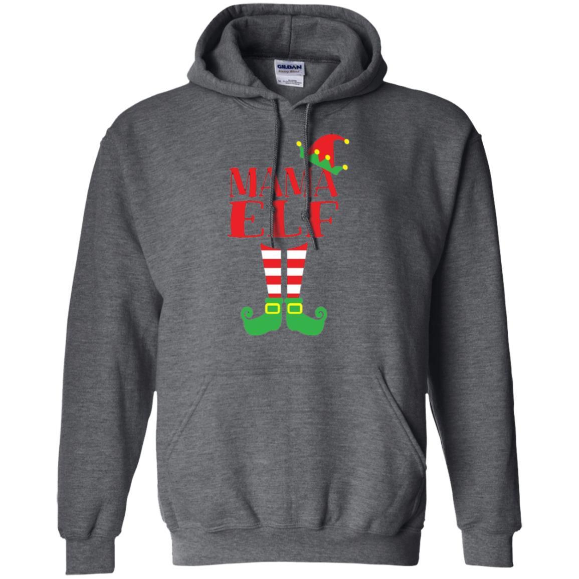 Family Christmas T-shirt Mama Elf T-shirt Dark Heather