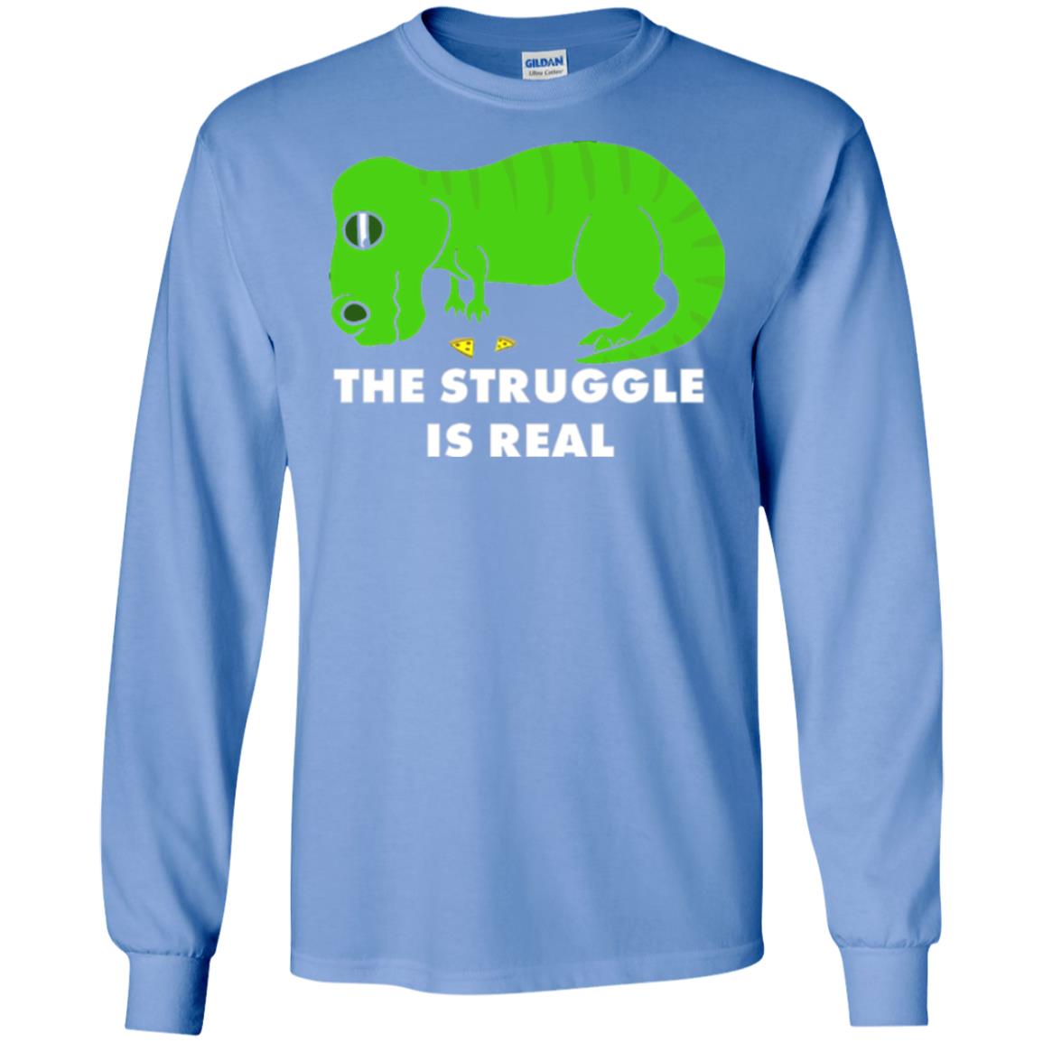 Funny Dinosaus T-shirt The Struggle Is Real Carolina Blue