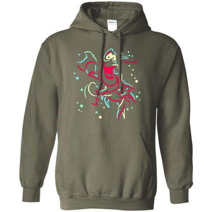 Disney Little Mermaid Neon Sebastian Graphic T-shirt Military Green