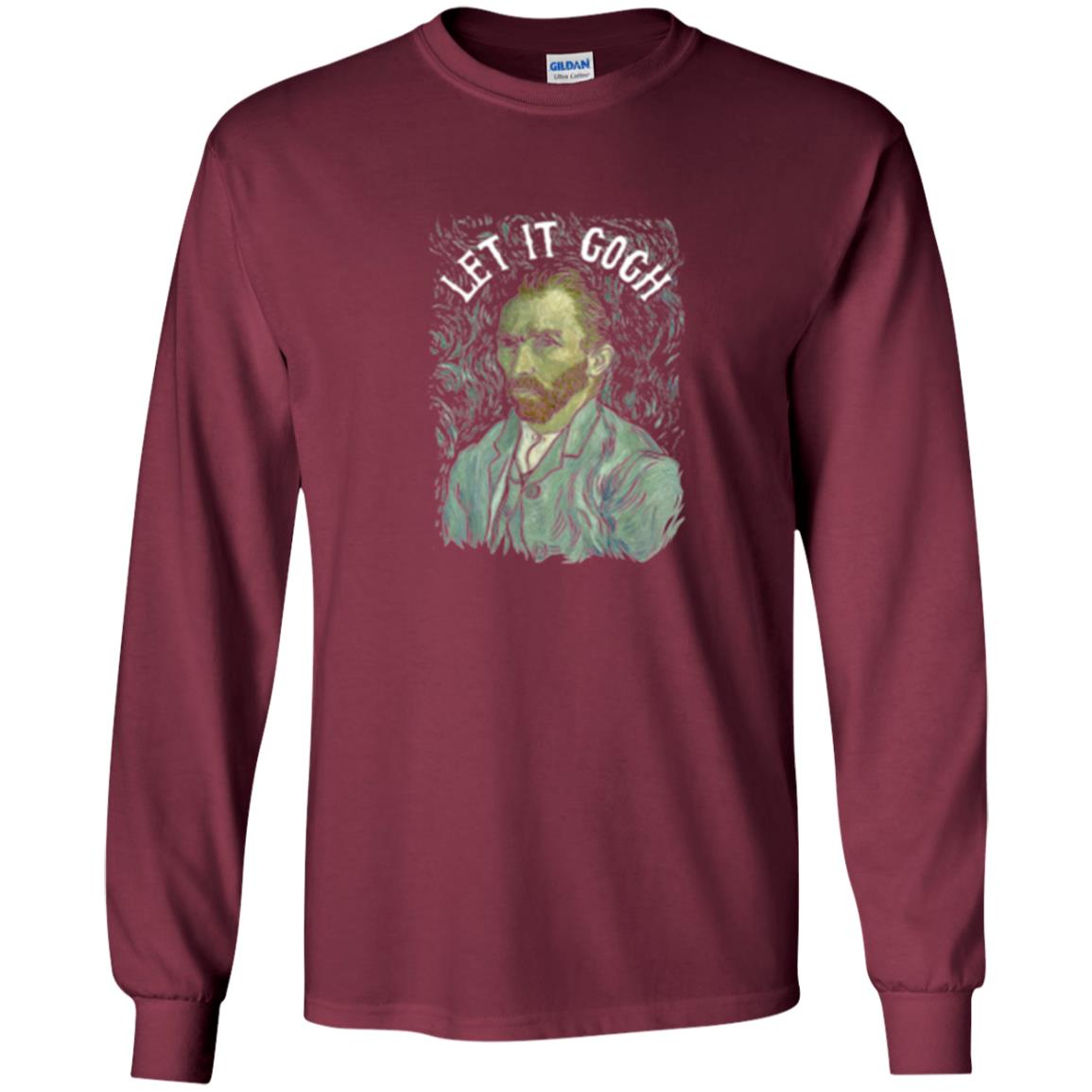 Artist T-shirt Vincent Van Let It Gogh Maroon