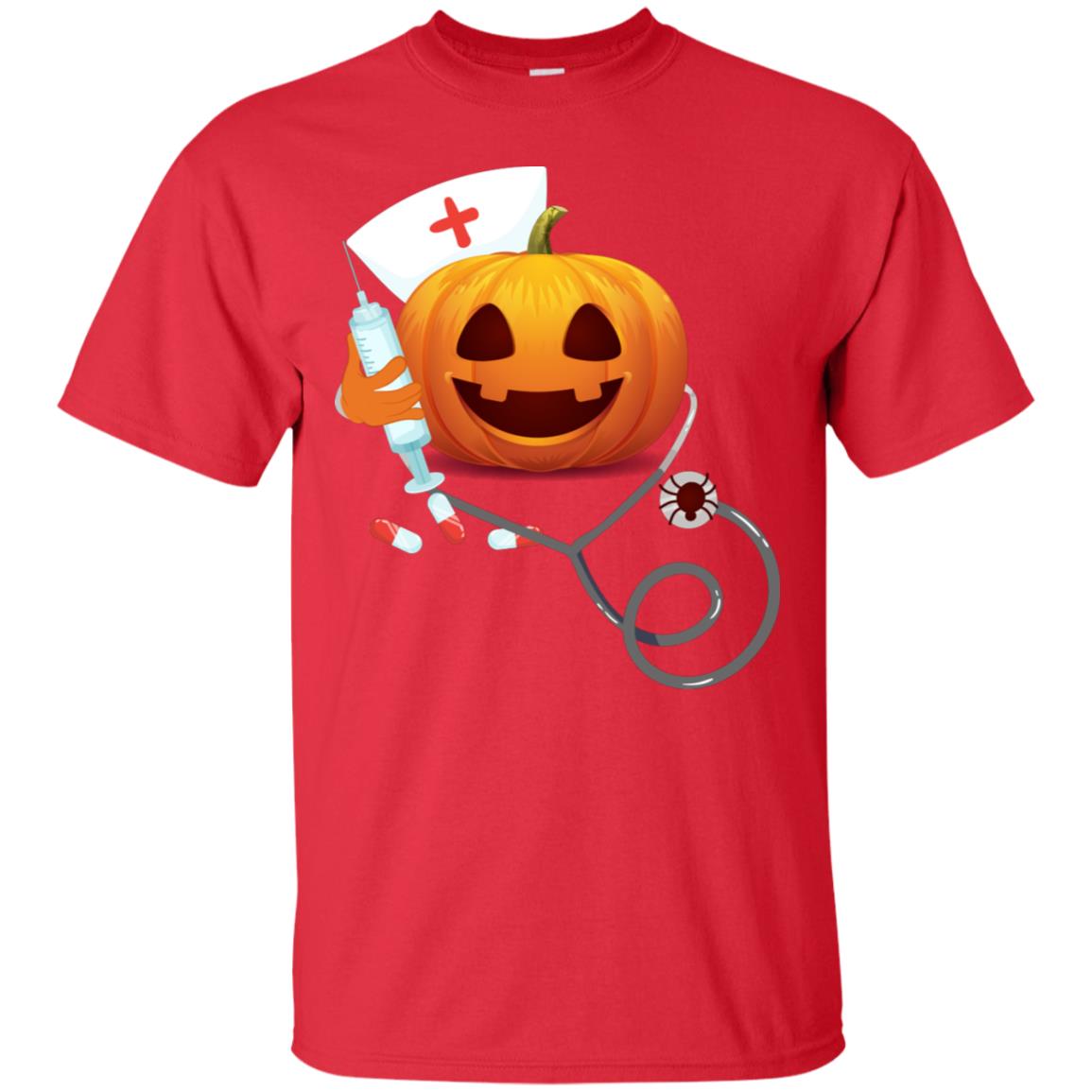 Pumpkin Nurse Nursing Halloween Gift Shirt Red