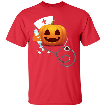 Pumpkin Nurse Nursing Halloween Gift Shirt Red