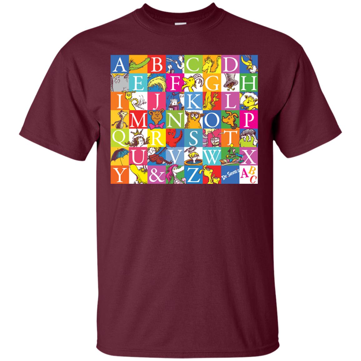 Dr. Seuss A To Z Gift Shirt For Funny Man Maroon