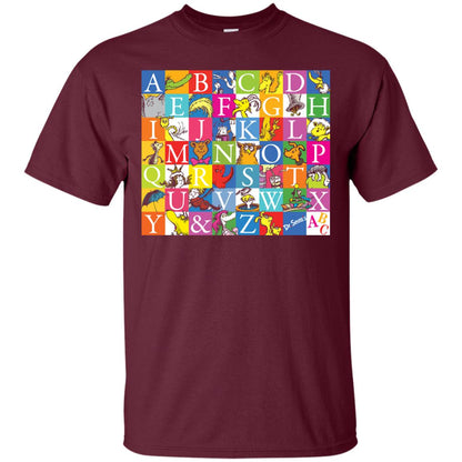 Dr. Seuss A To Z Gift Shirt For Funny Man Maroon
