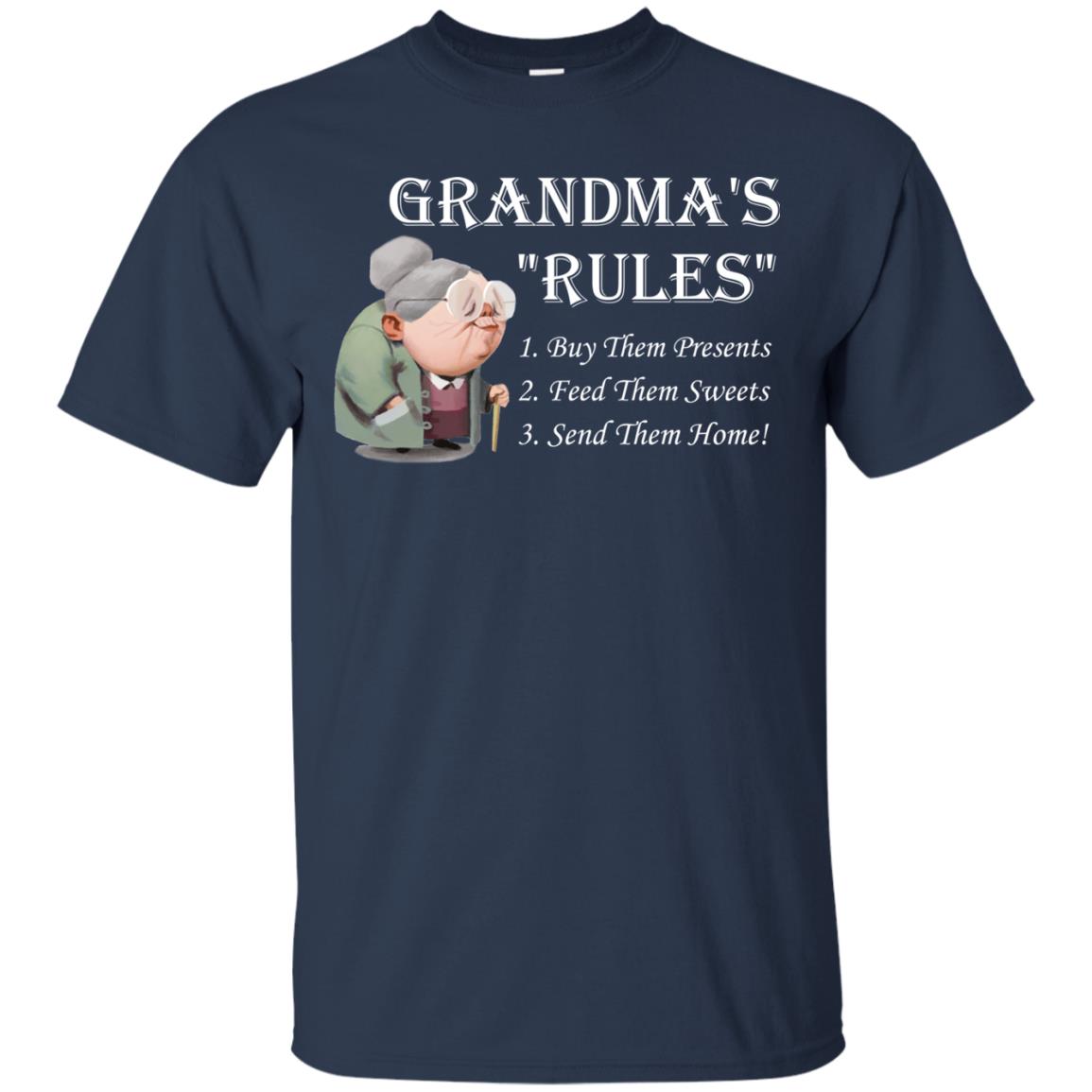 Grandma's Rules Send Them Home Grandmom Shirt Navy