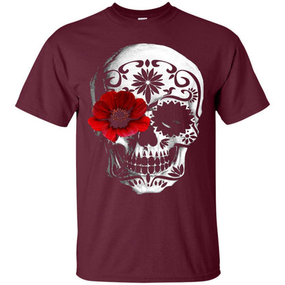 Day Of The Dead Sugar Skull Cinco De Mayo Shirt Maroon