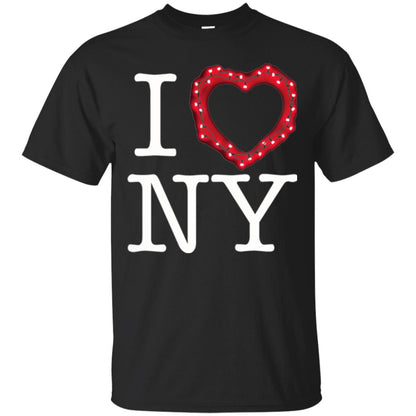 I Heart Love Ny Glowing String Lights New York T-shirt Black
