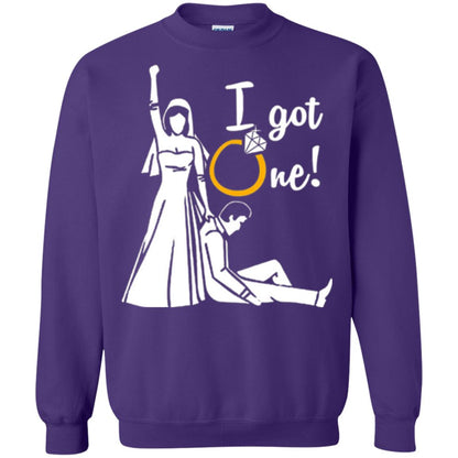 Just Married T-shirt I Got One - Funny Gift For Bride Purple