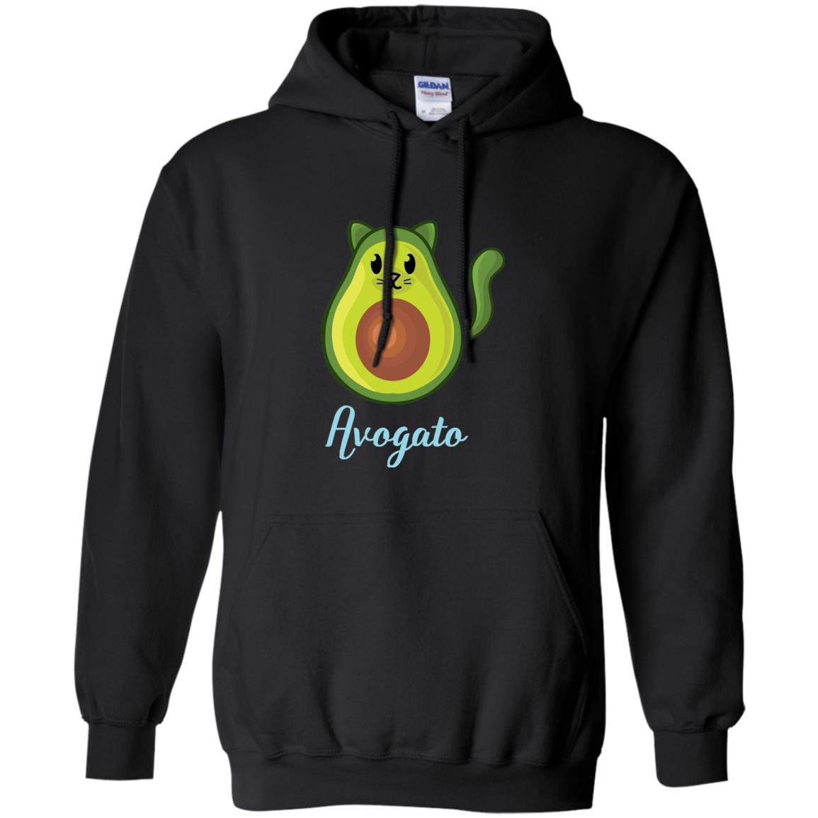 Avogato Avocado Cat Funny Avocato T-shirt Black