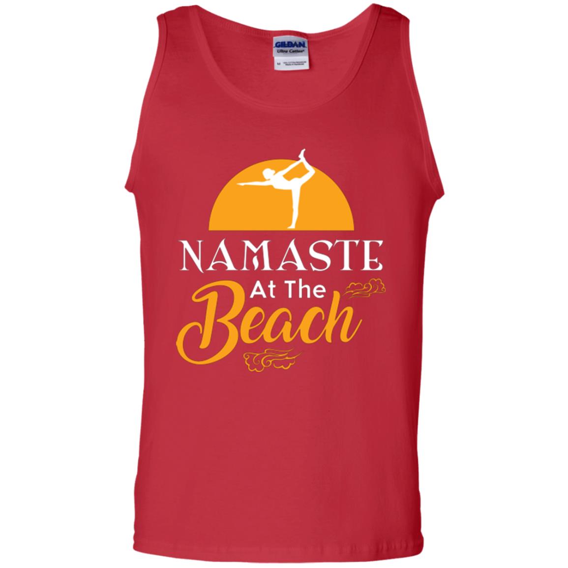 Yoga Lover T-shirt Namaste At The Beach Red