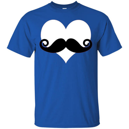 Mustache Heart Valentines Day T-shirt Royal