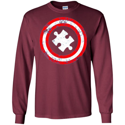 Captain Autism Superhero T-shirt Autism Awareness Maroon