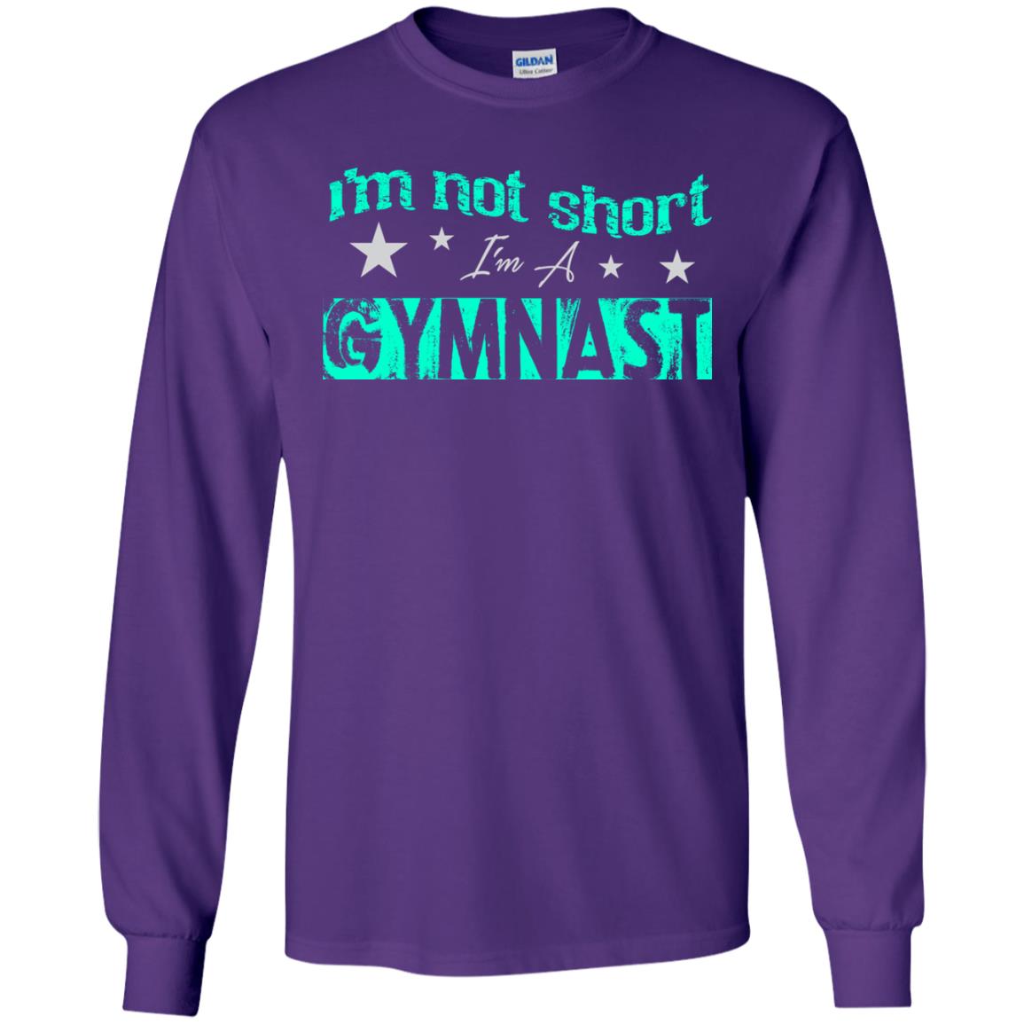 Gymnast T-shirt I_m Not Short I_m A Gymnast Purple