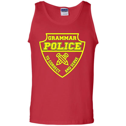 English Teachers Cops T-shirt Grammar Police To Correct And Serve Red