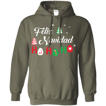 Chirstmas T-Shirt Feliz Navidad Ho Ho Ho Military Green