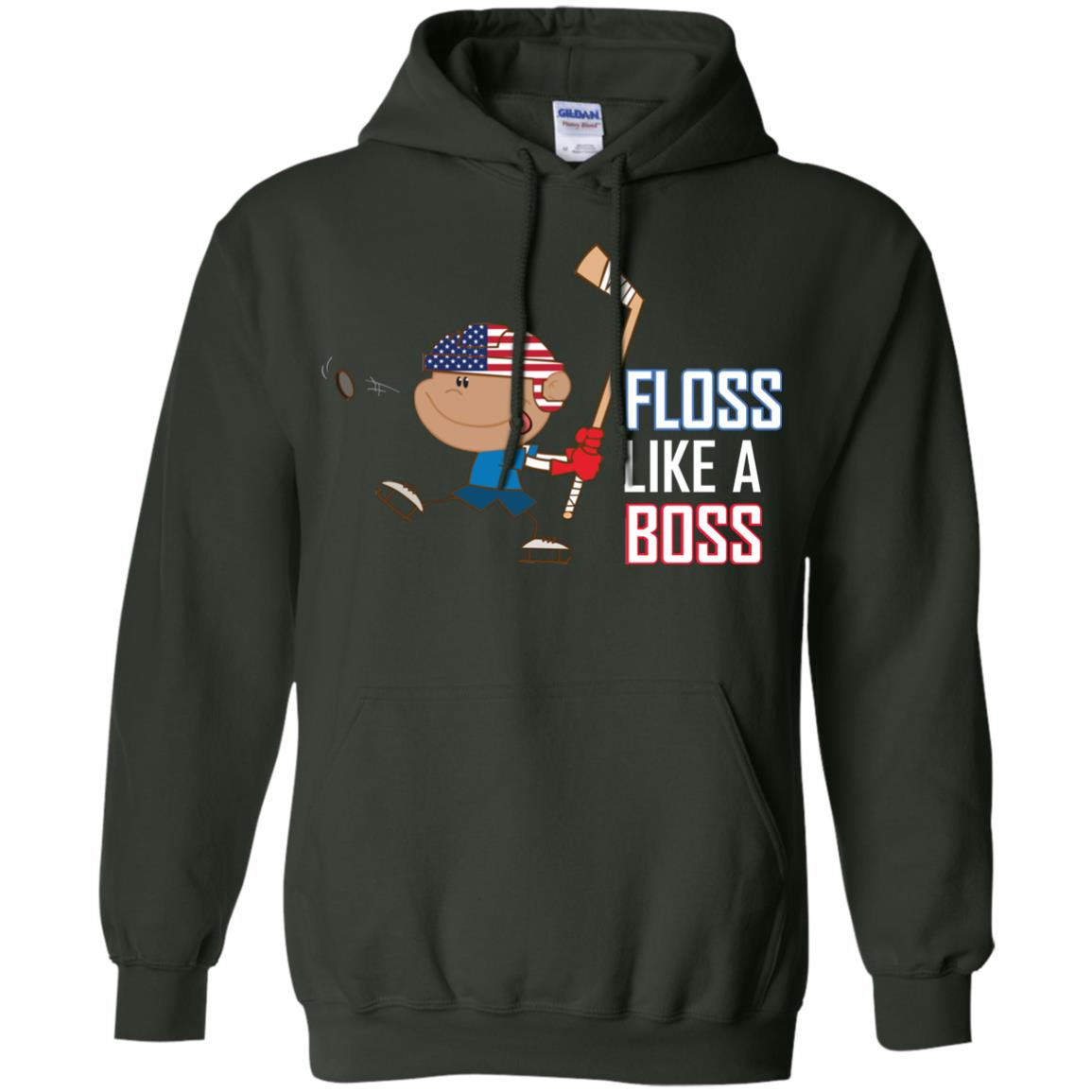 Floss Like A Boss Shirt For Hockey Players Forest Green