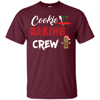 Christmas T-Shirt Cookie Baking Crew Maroon