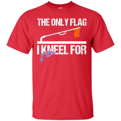 Fishing Lovers T-shirt The Only Flag I Kneel For Red