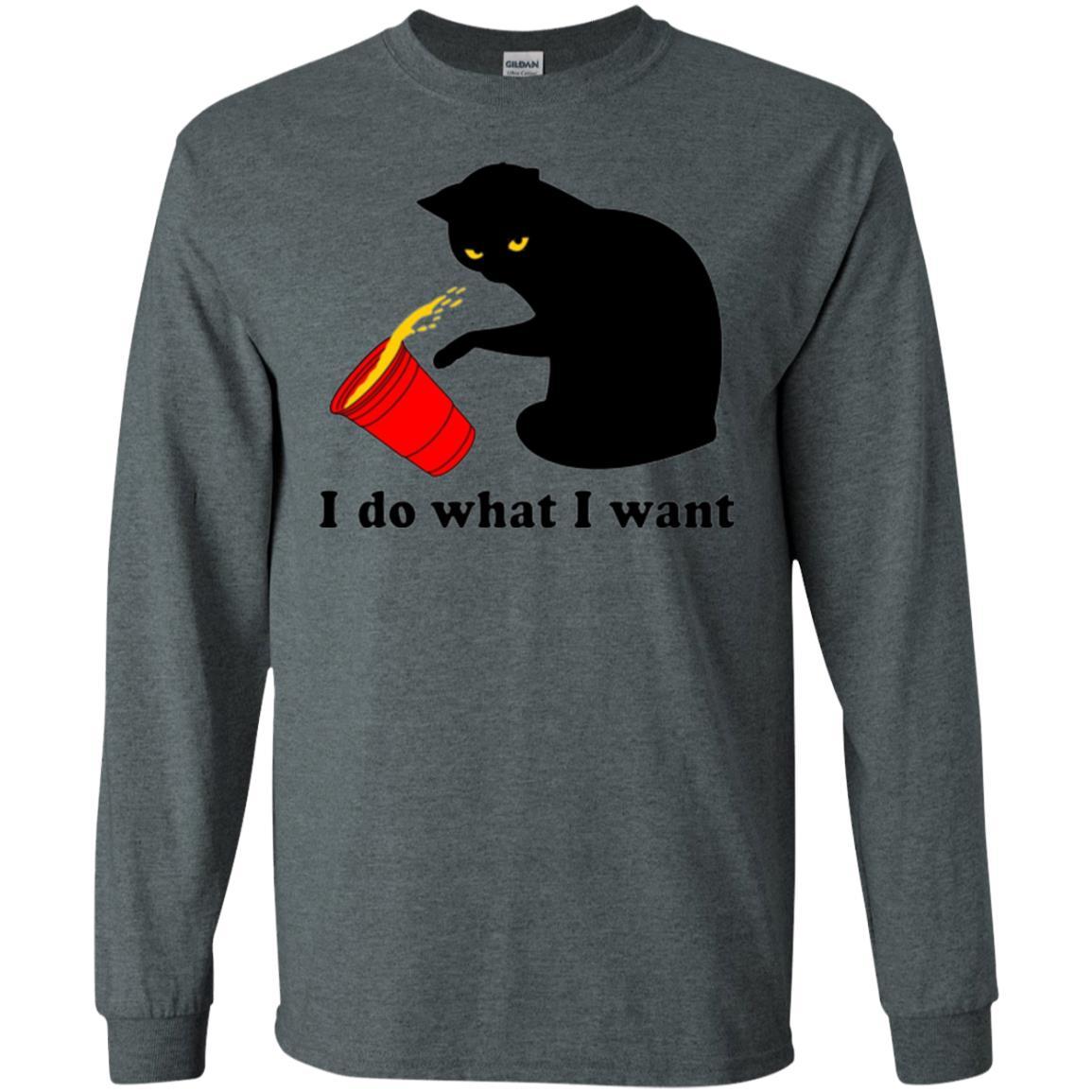 Cat Lover T-shirt I Do What I Want Dark Heather