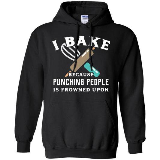 Baking T-shirt I Bake Because Punching People Is Frowned Upon Black