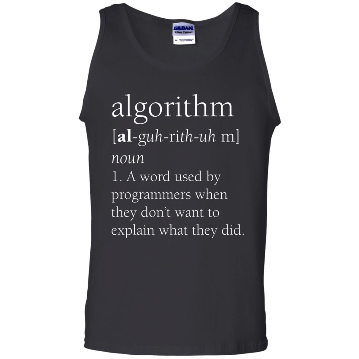 Funny Computer Programmer Algorithm Definition Gift T-shirt Black