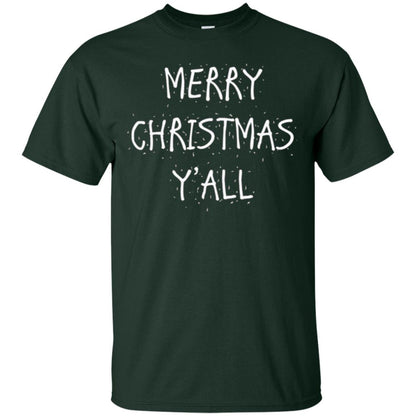 Christmas T-shirt Merry Christmas Y_all Forest Green